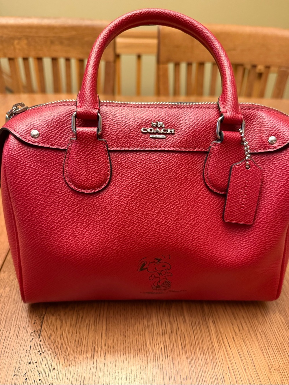 COACH x Snoopy Peanuts leather bag, Limited Edition RED